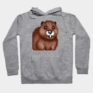 Cute Beaver Drawing Hoodie